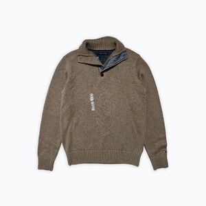 Tommy Hilfiger Ash Brown Nautical Sweater with Button Placket